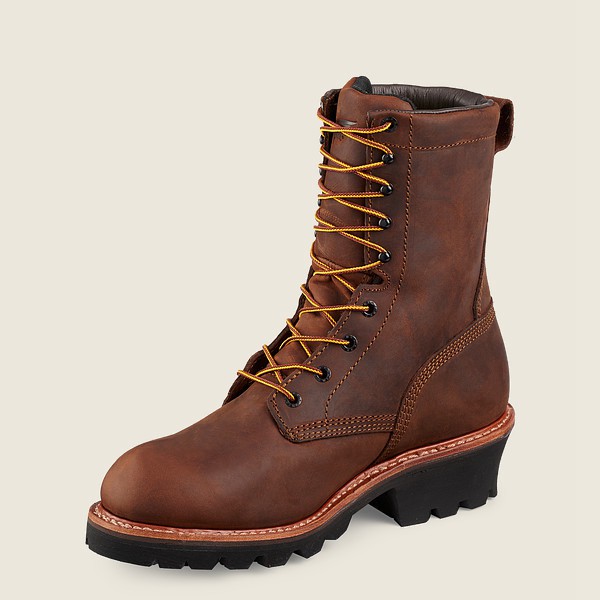 Red Wing Mens Loggermax - 9-inch Insulated Waterproof Soft Toe - Work Boots Brown - 8693DUFKO